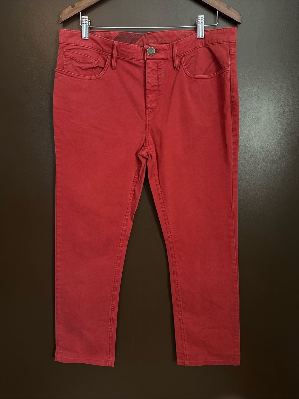 BURBERRY BRIT Slim Stretch Button Fly Cotton Pant Size 34 x 28